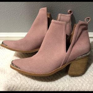 Jeffrey Campbell pink booties